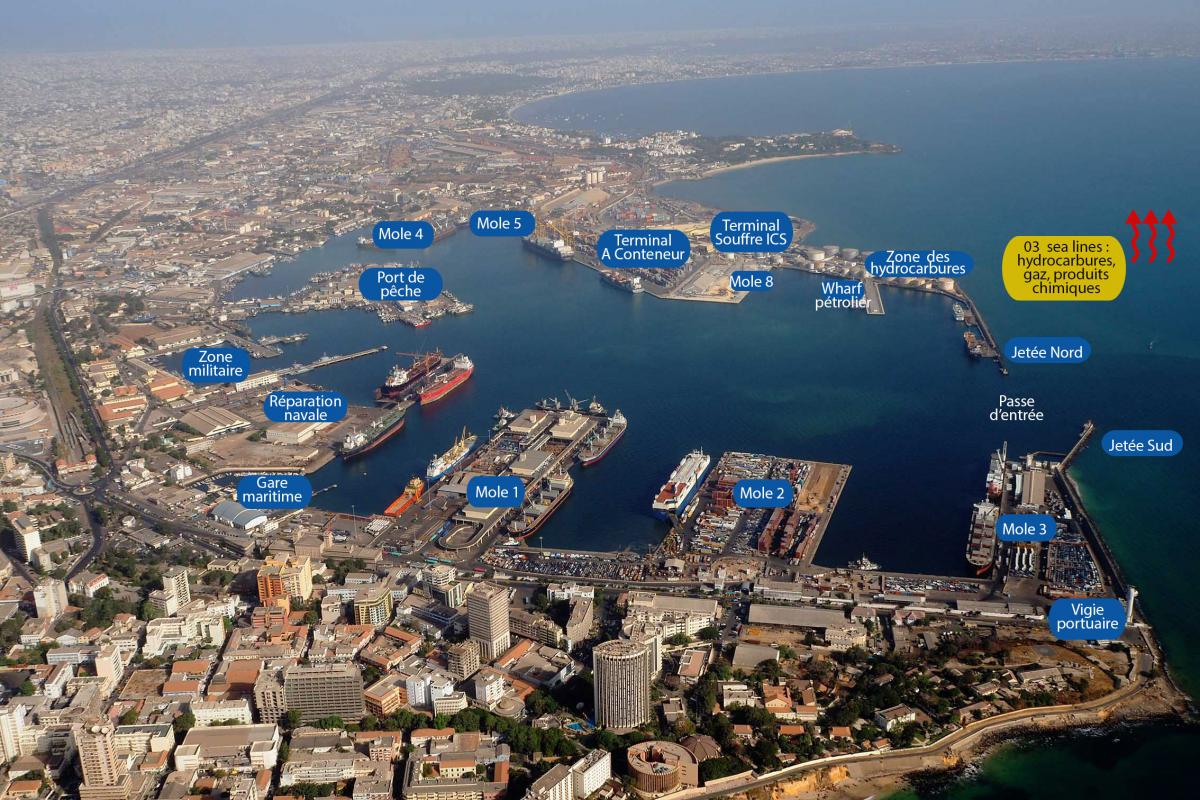 Carte Intéractive du Port Autonome  de Dakar